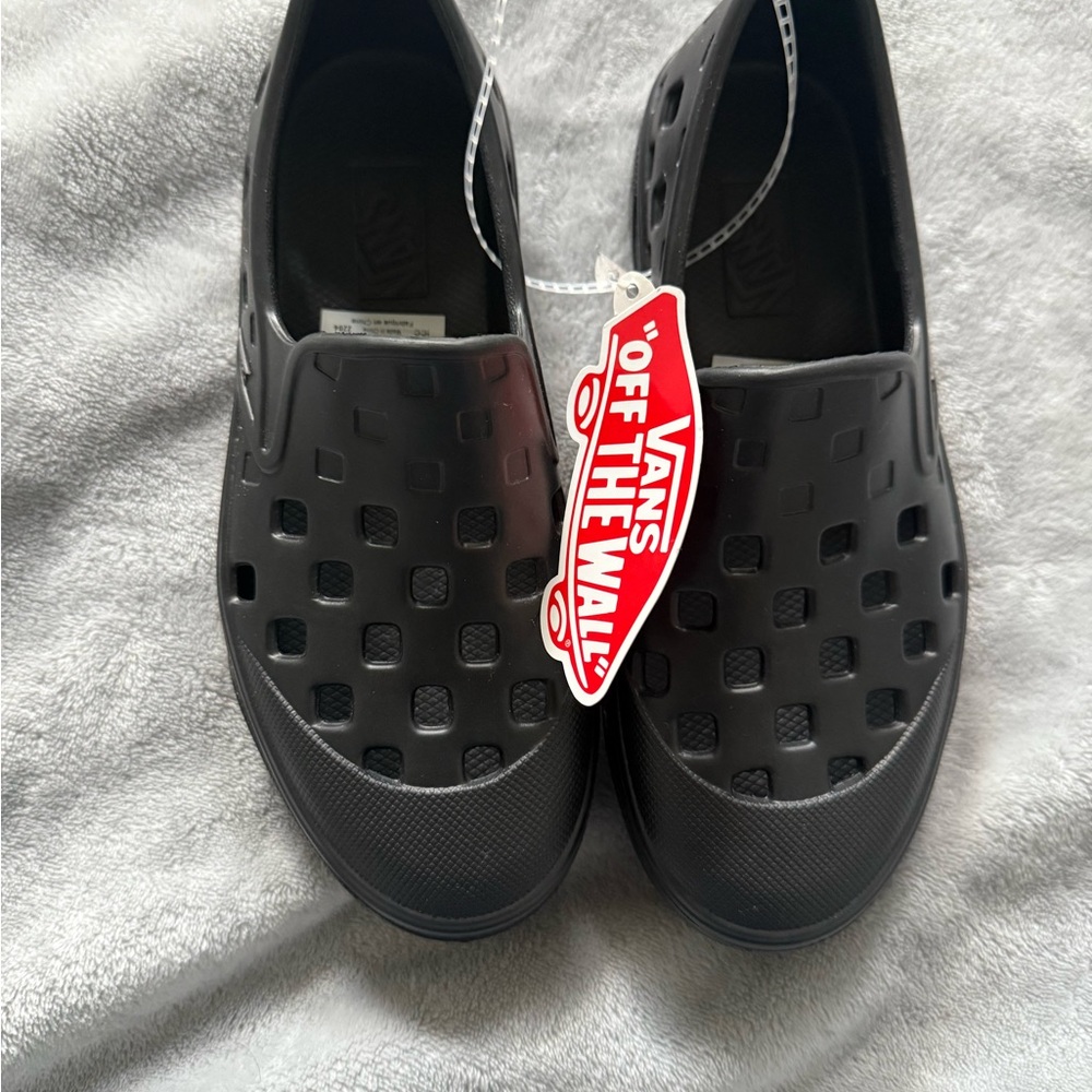 Vans Kids Black Perforated Slip-On Slippers - Picture 2 of 4